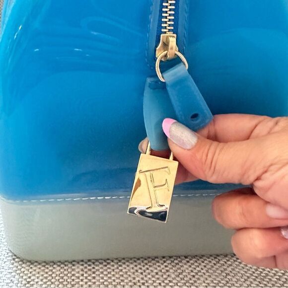 Furla Boston Blue and Gray Jelly Handbag - Picture 9 of 16